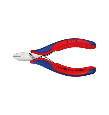 KNIPEX 77 12 115 mit Facette + Drahtklemme Elektronik-Seitenschneider