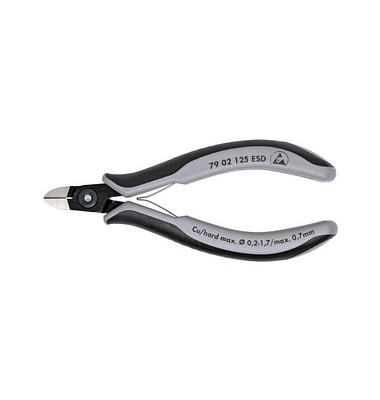 KNIPEX ESD runder Kopf, sehr kleine Facette 79 02 125 Elektronik-Seitenschneider KNIPEX ESD runder Kopf, sehr kleine Facette 79 02 125 Elektronik-Seitenschneider