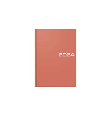 Buchkalender 1079561055, Modell 795, coral, 1 Tag / 1 Seite, 14,5x20,6cm (A5), 2025