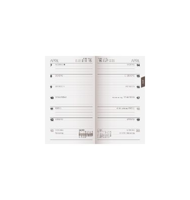 Kalender-Einlagen 1075800005, Modell 758, 1 Woche / 1 Seite, 9x15cm, 2025