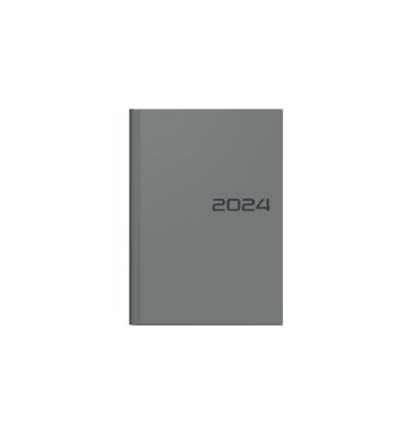 Buchkalender 1079661635, Modell 796, grau, 1 Woche / 2 Seiten, 14,8x20,8cm (A5), 2025