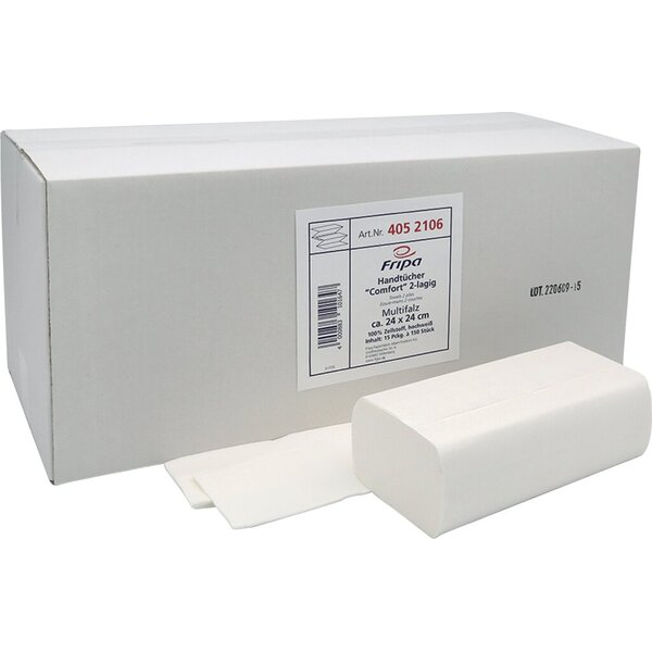 4000883101647 - Falthandtücher Comfort 4052106 24x24cm 2-lagig Z-Falz hochweiß Tissue 4000883101647 2250 Blatt