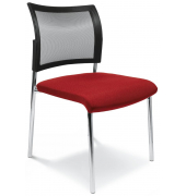Besucherschwinger LAS VEGAS, rot / chrom, ohne Armlehnen, Freischwinger