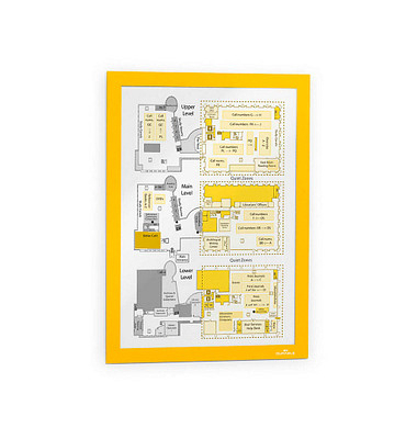 2 DURABLE Magnetrahmen DURAFRAME MAGNETIC A4 gelb