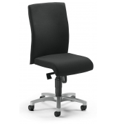 Bürodrehstuhl PROFI ART, schwarz / silber, bis 110kg, ohne Kopfstütze