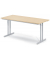 Klapptisch MODUL, 160x70cm (BxT), 72cm (H), Holz, rechteckig, ahorn / silber