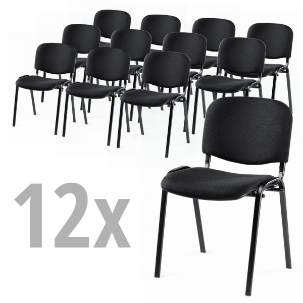 4251635609328 - Besucherstuhl-Set ISO schwarz schwarz ohne Armlehnen 4-Fuß-Gestell 4251635609328 12 Stück 4251635609328 - Besucherstuhl-Set ISO schwarz schwarz ohne Armlehnen 4-Fuß-Gestell 4251635609328 12 Stück