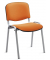 Besucherstuhl ISO, orange / silber, ohne Armlehnen, 4-Fuß-Gestell
