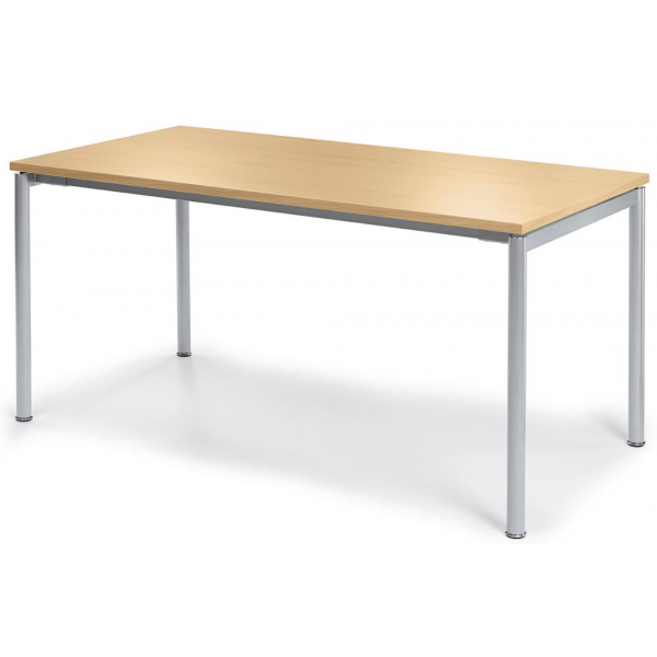 4251635626493 - Konferenztisch 272829 745cm (H) 160x80cm (BxT) 4 Personen rechteckig buche   silber 4251635626493 Deskin