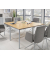 Konferenztisch MODUL, 74,5cm (H), 160x80cm (BxT), 4 Personen, rechteckig, buche / silber