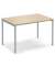 Konferenztisch MODUL, 74,5cm (H), 120x80cm (BxT), 4 Personen, rechteckig, ahorn / silber