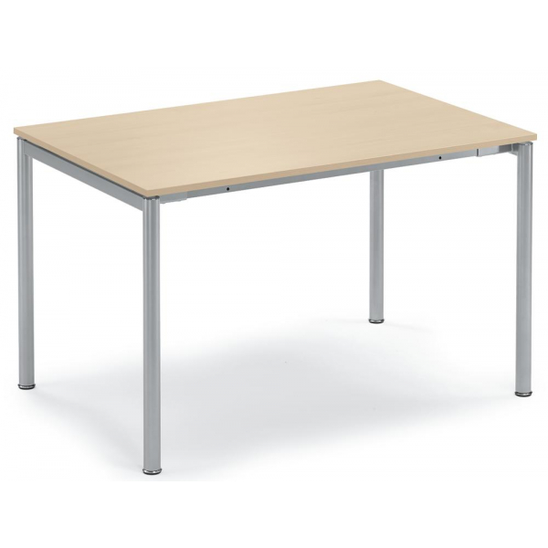 4251635628046 - Konferenztisch 272826 745cm (H) 120x80cm (BxT) 4 Personen rechteckig ahorn   silber 4251635628046 Deskin