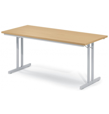 Klapptisch MODUL, 72cm (H), 120x70cm (BxT), rechteckig, buche / silber