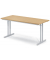 Klapptisch MODUL, 120x70cm (BxT), 72cm (H), Holz, rechteckig, buche / silber