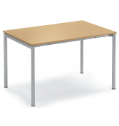 Konferenztisch MODUL, 74,5cm (H), 120x80cm (BxT), 4 Personen, rechteckig, buche / silber