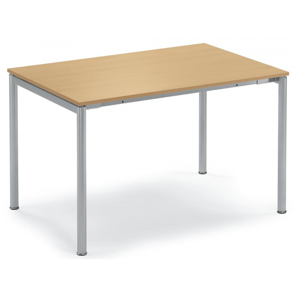 4251635668738 - Konferenztisch 272825 745cm (H) 120x80cm (BxT) 4 Personen rechteckig buche   silber 4251635668738 Deskin