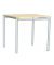 Konferenztisch MODUL, 74,5cm (H), 80x80cm (BxT), 4 Personen, quadratisch, ahorn / silber