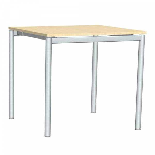4251635672186 - Konferenztisch 272822 745cm (H) 80x80cm (BxT) 4 Personen quadratisch ahorn   silber 4251635672186 Deskin