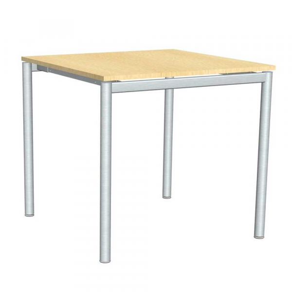 4251635672230 - Konferenztisch 272821 745cm (H) 80x80cm (BxT) 4 Personen quadratisch buche   silber 4251635672230 Deskin