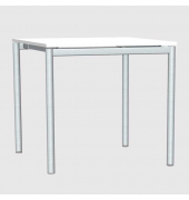 Konferenztisch MODUL, 74,5cm (H), 80x80cm (BxT), 4 Personen, quadratisch, wei&szlig; / silber