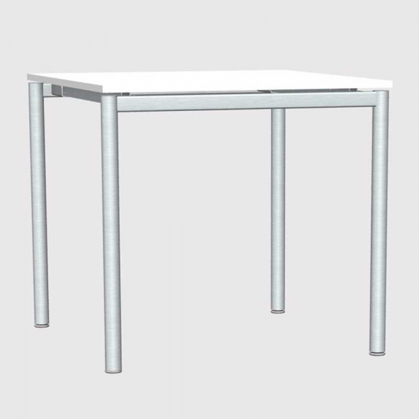 4251635683496 - Konferenztisch 272823 745cm (H) 80x80cm (BxT) 4 Personen quadratisch weiß   silber 4251635683496 Deskin