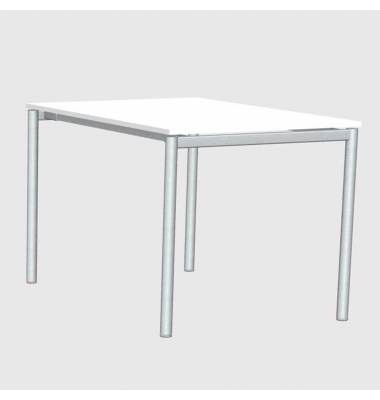 Konferenztisch 272831, 74,5cm (H), 160x80cm (BxT), 4 Personen, rechteckig, weiß / silber