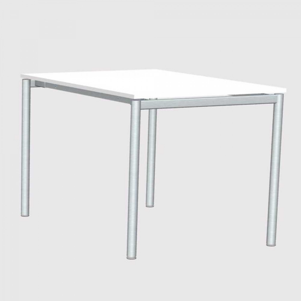 4251635697394 - Konferenztisch 272831 745cm (H) 160x80cm (BxT) 4 Personen rechteckig weiß   silber 4251635697394 Deskin