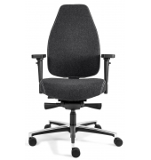 Bürodrehstuhl Sense FIT, anthrazit / silber, mit Armlehnen, bis 110kg, ohne Kopfstütze