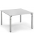 Konferenztisch 292087, stufenlos höhenverstellbar 65-85cm (H), 120x120cm (BxT), 8 Personen, quadratisch, lichtgrau / silber