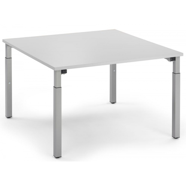 4251797814233 - Konferenztisch 292087 stufenlos höhenverstellbar 65cm (H) 120x120cm (BxT) 8 Personen quadratisch lichtgrau   silber 4251797