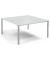 Konferenztisch 292096, stufenlos höhenverstellbar 65-85cm (H), 160x160cm (BxT), 8 Personen, quadratisch, lichtgrau / silber
