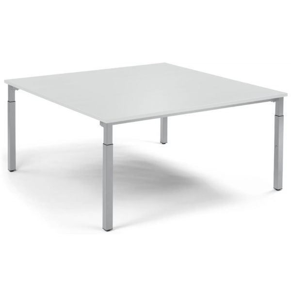 4251797814325 - Konferenztisch 292096 stufenlos höhenverstellbar 65cm (H) 160x160cm (BxT) 8 Personen quadratisch lichtgrau   silber 4251797