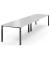 Konferenztisch 292108, stufenlos höhenverstellbar 65-85cm (H), 400x100cm (BxT), 14 Personen, rechteckig, lichtgrau / schwarz