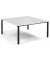 Konferenztisch 292123, stufenlos höhenverstellbar 65-85cm (H), 160x160cm (BxT), 8 Personen, quadratisch, lichtgrau / schwarz