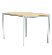 Konferenztisch MODUL, 74,5cm (H), 160x80cm (BxT), 4 Personen, rechteckig, ahorn / silber