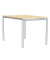 Konferenztisch MODUL, 74,5cm (H), 160x80cm (BxT), 4 Personen, rechteckig, ahorn / silber