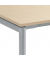 Konferenztisch MODUL, 74,5cm (H), 160x80cm (BxT), 4 Personen, rechteckig, ahorn / silber