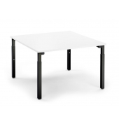 Konferenztisch 348158, höhenverstellbar 65-85cm (H), 120x120cm (BxT), 8 Personen, quadratisch, weiß / schwarz