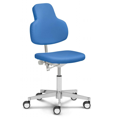 Bürodrehstuhl MED FLEX, blau / silber, bis 110kg, ohne Kopfstütze