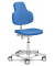 Bürodrehstuhl MED FLEX, blau / silber, bis 110kg, ohne Kopfstütze