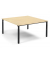 Konferenztisch System MODUL, manuell h&ouml;henverstellbar 65-85cm (H), 160x160cm (BxT), 8 Personen, quadratisch, ahorn / schwarz