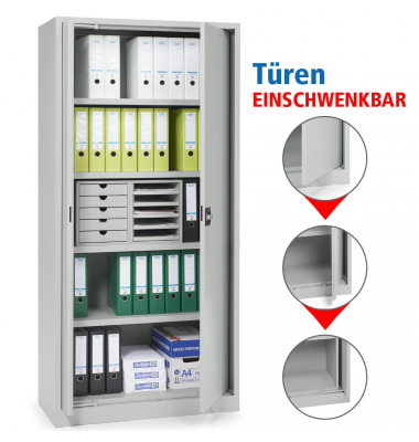 Büro-Stahlschrank mit einschwenkbaren Türen