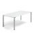 Konferenztisch System MODUL, h&ouml;henverstellbar 65-85cm (H), 200x100cm (BxT), 8 Personen, rechteckig, wei&szlig; / silber