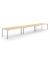 Konferenztisch 348148, höhenverstellbar 65-85cm (H), 600x100cm (BxT), 20 Personen, rechteckig, ahorn / silber