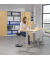 Sitz-Steh-Schreibtisch FLEX MODUL, elektrisch h&ouml;henverstellbar, 60,5-125,5cm (H), 120x80cm (BxT), rechteckig, buche / silber