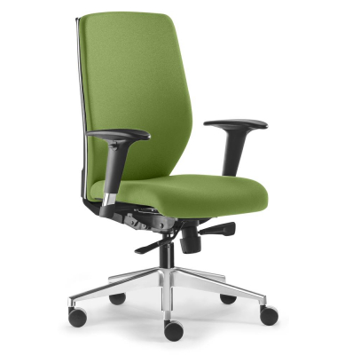 Bürostuhl DV 100 PRO, grün / silber, mit Armlehnen, bis 110kg, ohne Kopfstütze