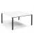 Konferenztisch 349188, manuell höhenverstellbar 65-85cm (H), 160x160cm (BxT), 8 Personen, quadratisch, weiß / schwarz