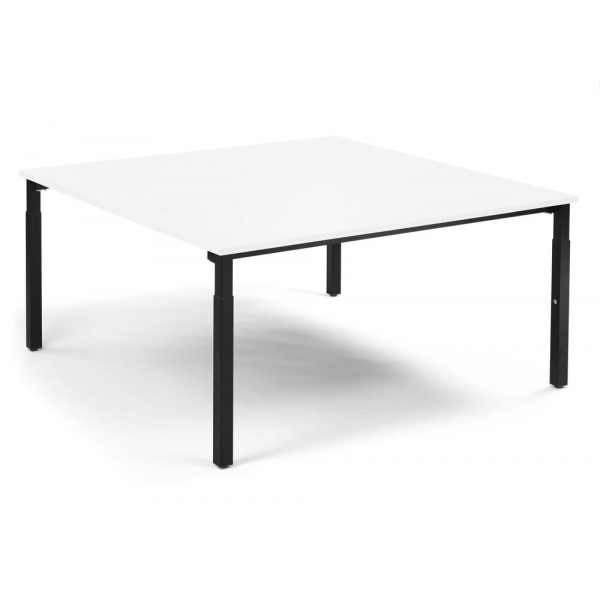 4255704315622 - Konferenztisch 349188 manuell höhenverstellbar 65cm (H) 160x160cm (BxT) 8 Personen quadratisch weiß   schwarz 4255704315622