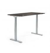 Sitz-Steh-Schreibtisch FLEX MODUL, elektrisch h&ouml;henverstellbar, 60,5-125,5cm (H), 180x80cm (BxT), rechteckig, eiche dunkel / sil
