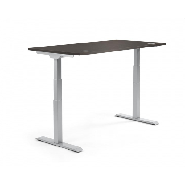 4255704315660 - Sitz-Steh-Schreibtisch 346520 elektrisch höhenverstellbar 605-1255cm (H) 1800mmx800mm (BxT) rechteckig eiche dunkel   Alus